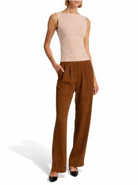 Reformation ribbed beige/bisk 100% extrafine merino wool sleeveless top/sweater
